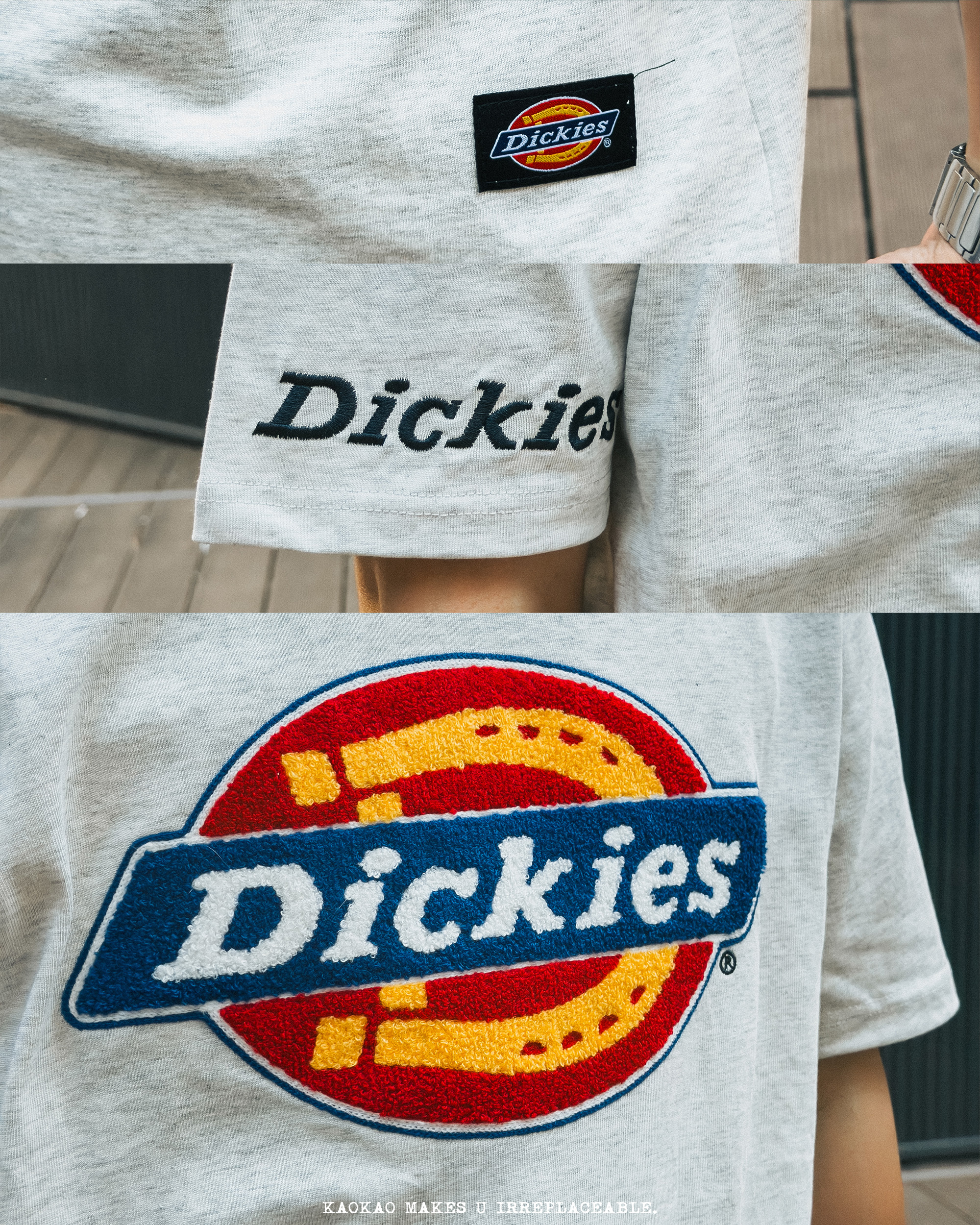 現貨 dickies 厚磅 「胸款毛毛logo+袖子刺繡字」 短T dkoa87cf-fh20-dks