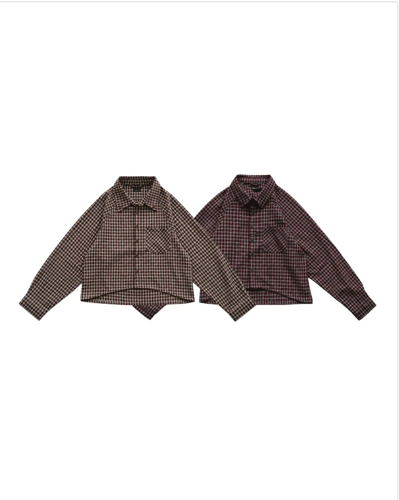 Neverland｜NL Short Cut Shirt (Brown/Burgundy)