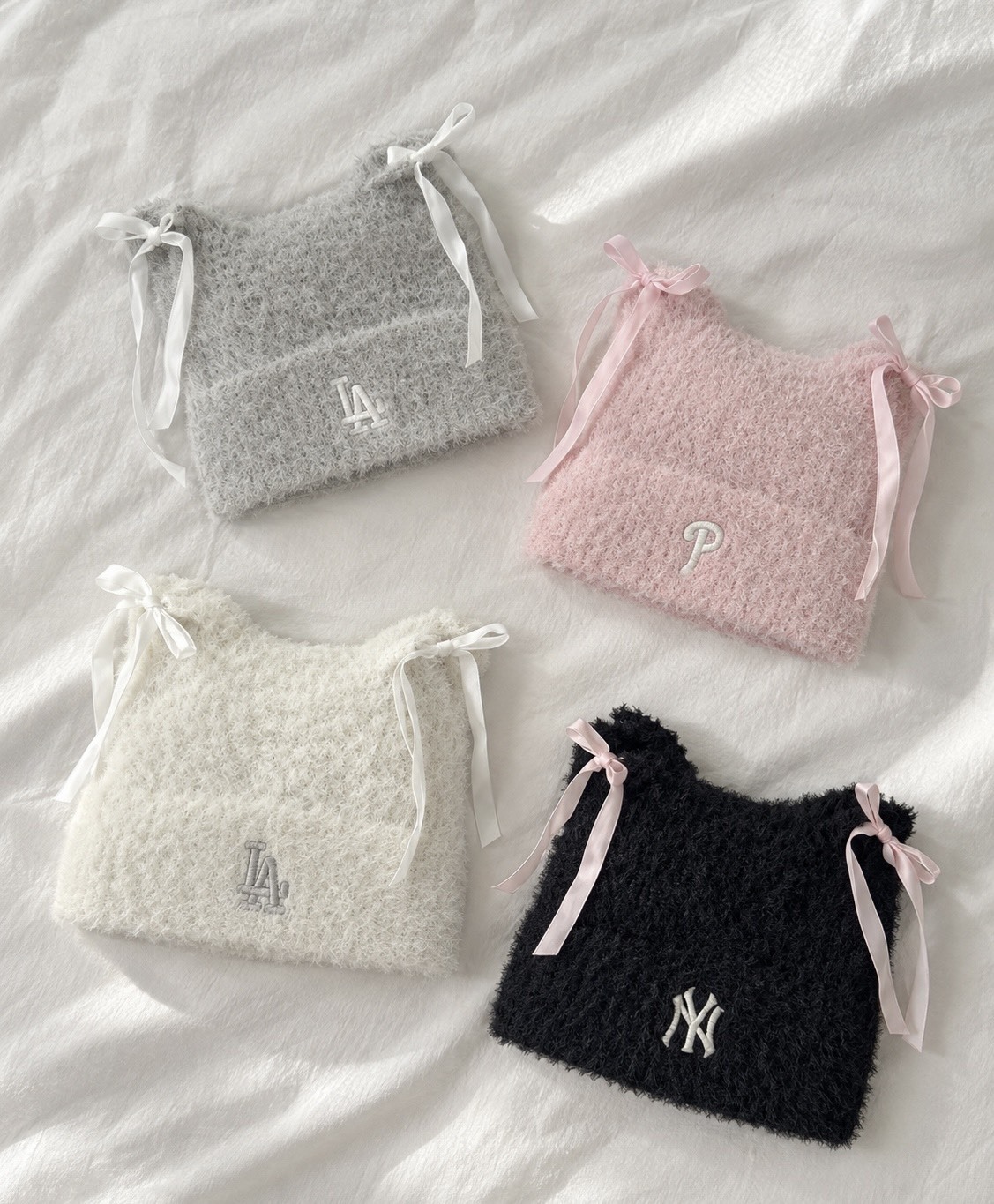 【預購】MLB 新款 貓耳帽 Ribbon Meow Beanie 緞帶 蝴蝶結 針織 貓耳 冷帽 3ABNB0866