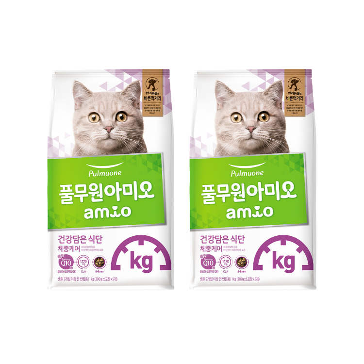 Amio 韓國Q10健康機能貓糧 體重控制配方 1kg裝 x 2袋 (200g x 10袋)