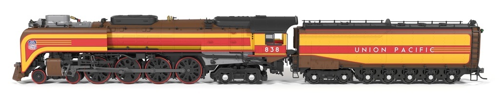 BLI 10214 HO規 UP FEF-3 4-8-4型蒸汽機車 編號 #838，「49er」幻想塗裝版本 數位音效冒煙蒸汽車