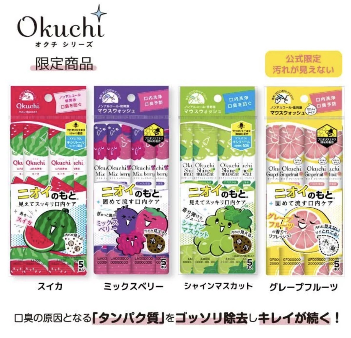【長線好評】JP Okuchi 便攜式除臭殺菌漱口水 5條 4562 TK261013