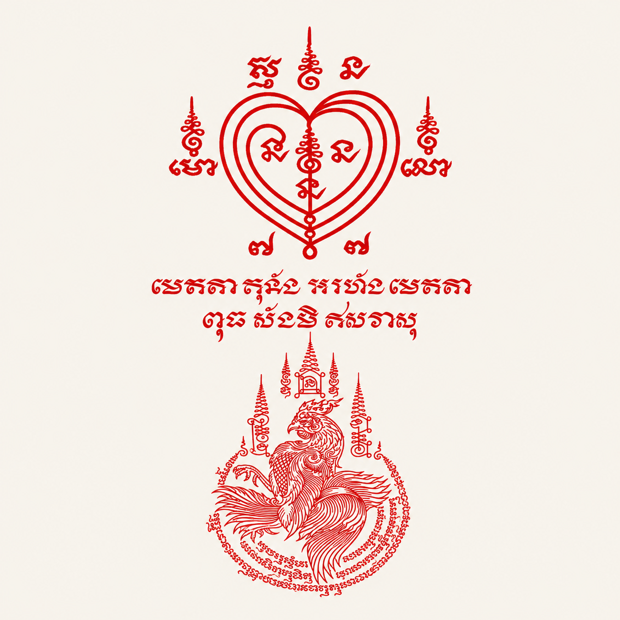 相思心符與天雞符精修圖稿