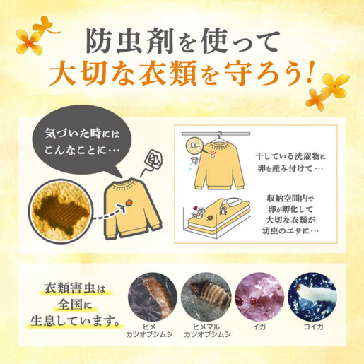 【大容量限定】JP 金木犀 衣物防蟲防黴消臭片 4個 專用衣櫃 0496 TK261013