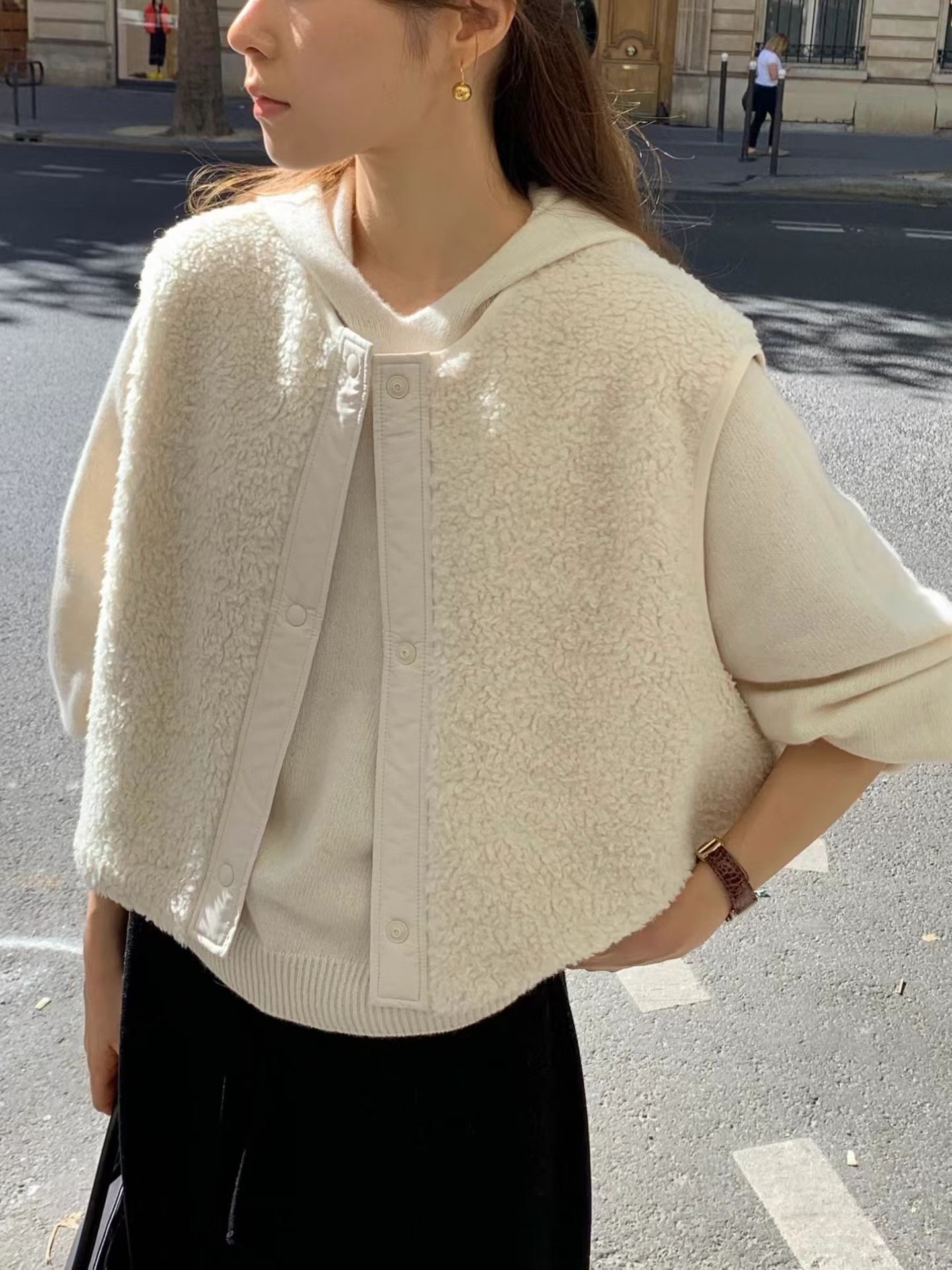 OU2602 wool reversible vest