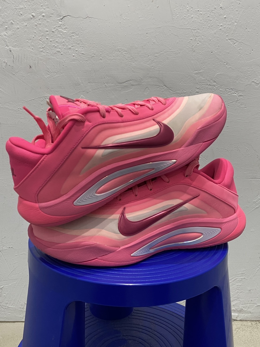 男生US10/28CM [二手商品不退換] A'ja Wilson 首發色 男女鞋 NIKE W  A ONE PINK AURA 粉色 籃球鞋 實戰鞋【FZ8606-601】PINKS