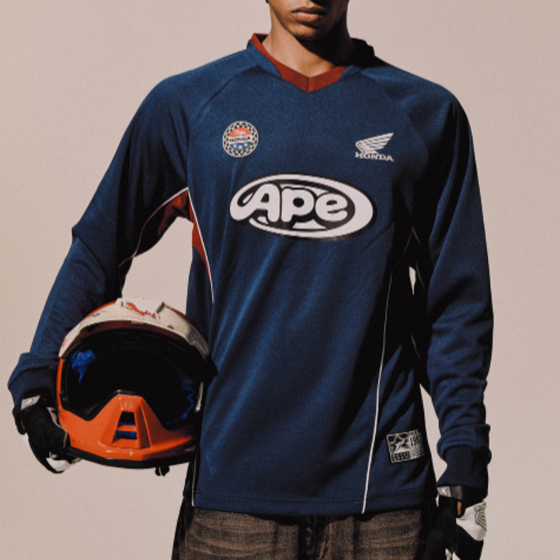 【代購】本田 HONDA PHYSICAL EDUCATION Motorcycle Artwork Color Block Long Sleeve撞色機車藝術長袖T恤