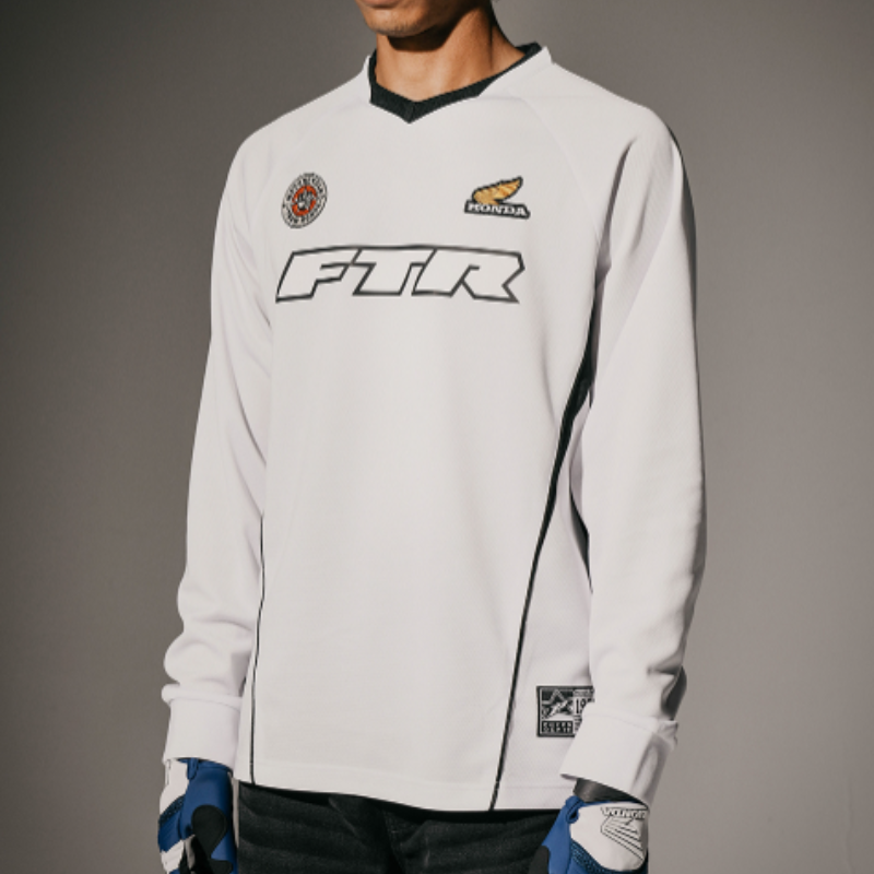 【代購】本田 HONDA PHYSICAL EDUCATION Motorcycle Artwork Color Block Long Sleeve White 撞色機車藝術長袖T恤 白色