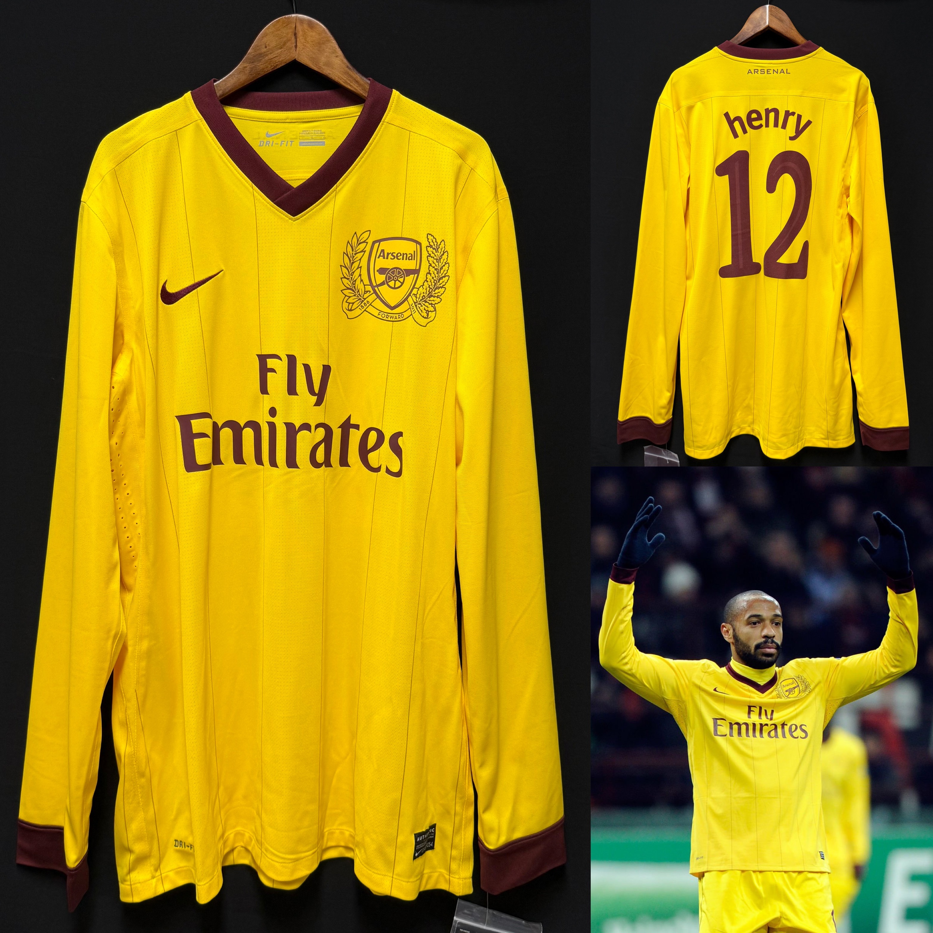 (Player Issue) Arsenal 2011-2012 UEFA Champions League Nike L/S Third Player Issue Shirt #12 HENRY
