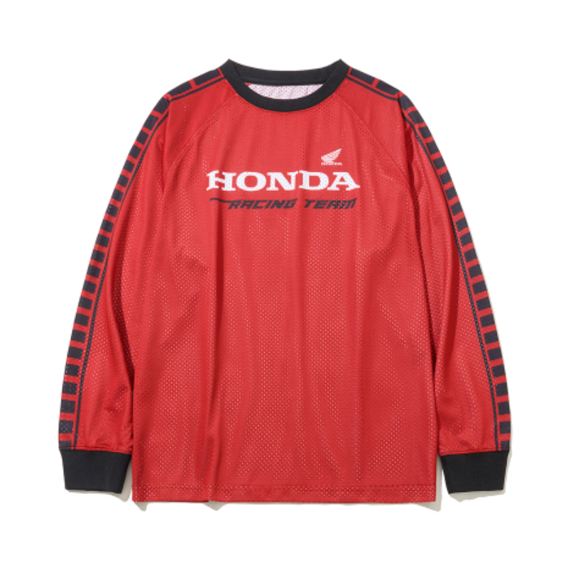 【代購】本田 HONDA PHYSICAL EDUCATION Vintage Racing Mesh Long Sleeve Red 復古賽車網眼長袖球衣 紅色