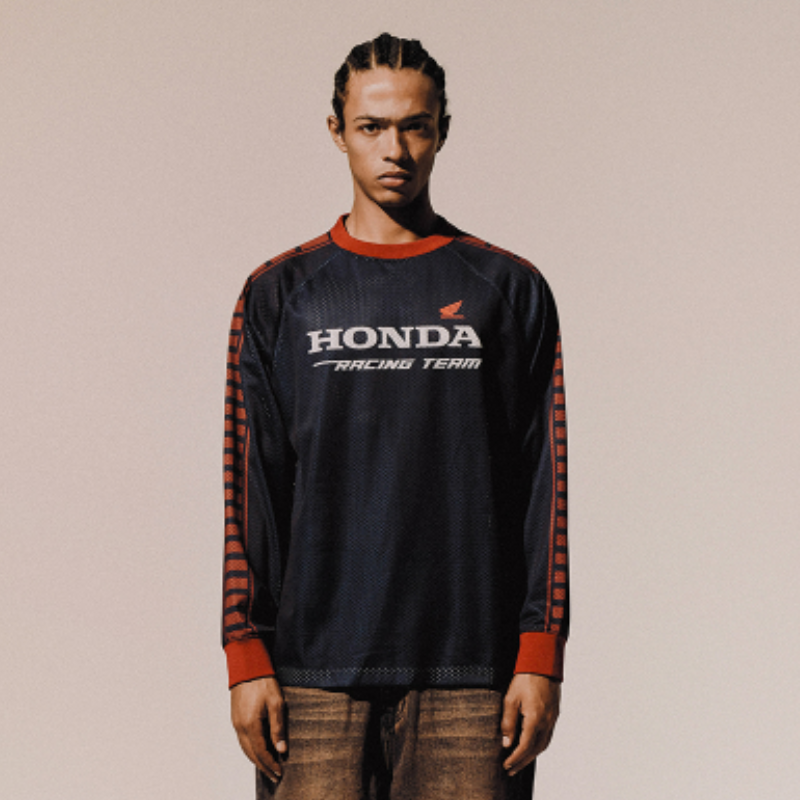 【代購】本田 HONDA PHYSICAL EDUCATION Vintage Racing Mesh Long Sleeve Red 復古賽車網眼長袖球衣 紅色