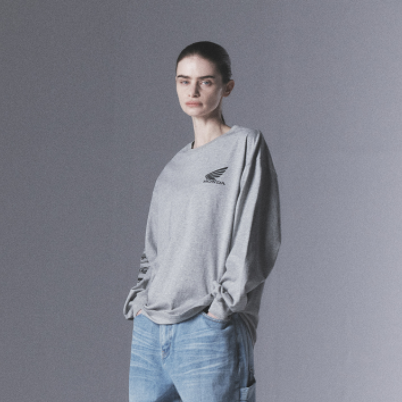 【代購】本田 HONDA PHYSICAL EDUCATION Small Wing Racing Long Sleeve Gray 小羽翼賽車長袖T恤 灰色
