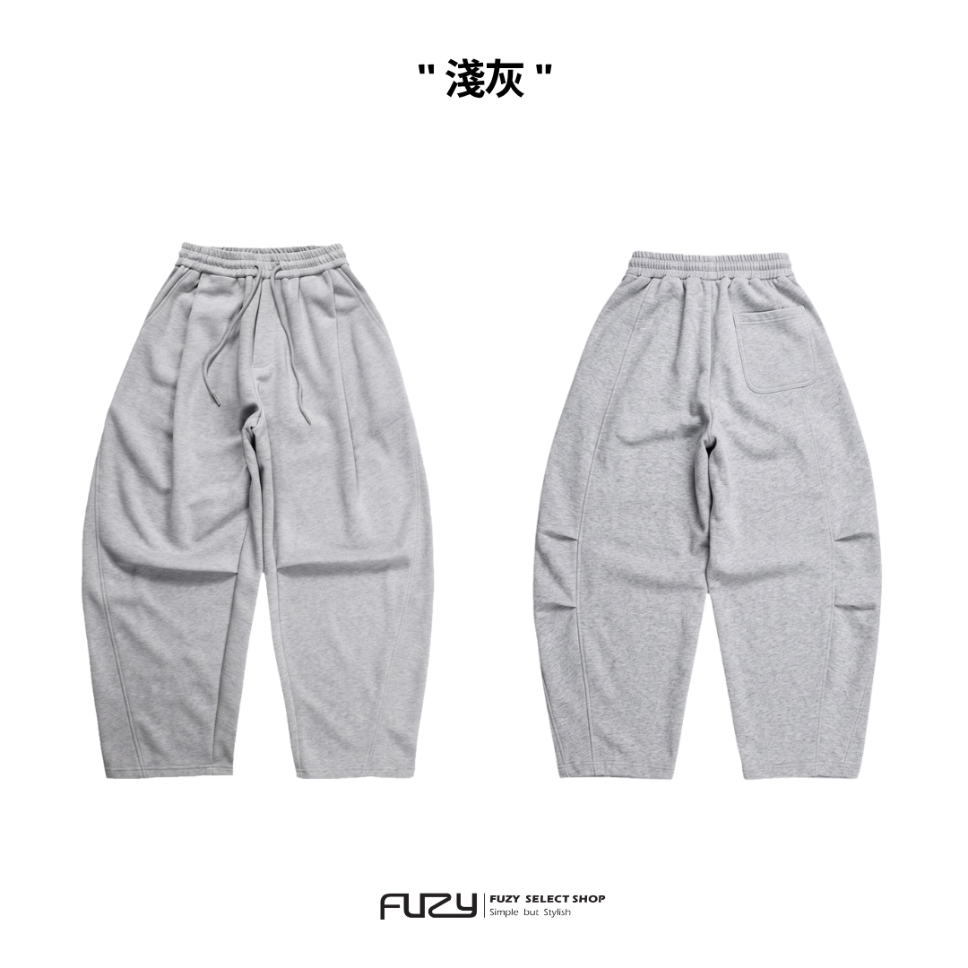彎刀褲 棉質 寬版 立體剪裁 彎刀棉褲【 FUZY 】- P202546