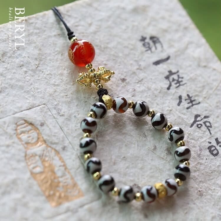 ＃母娘開光加持-虎牙達洛天珠 伏惡化煞掛件
