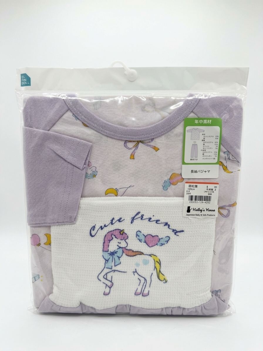 【Nishimatsuya】Dreamy Unicorn High-Waist Belly Guard Kids Pajamas Set