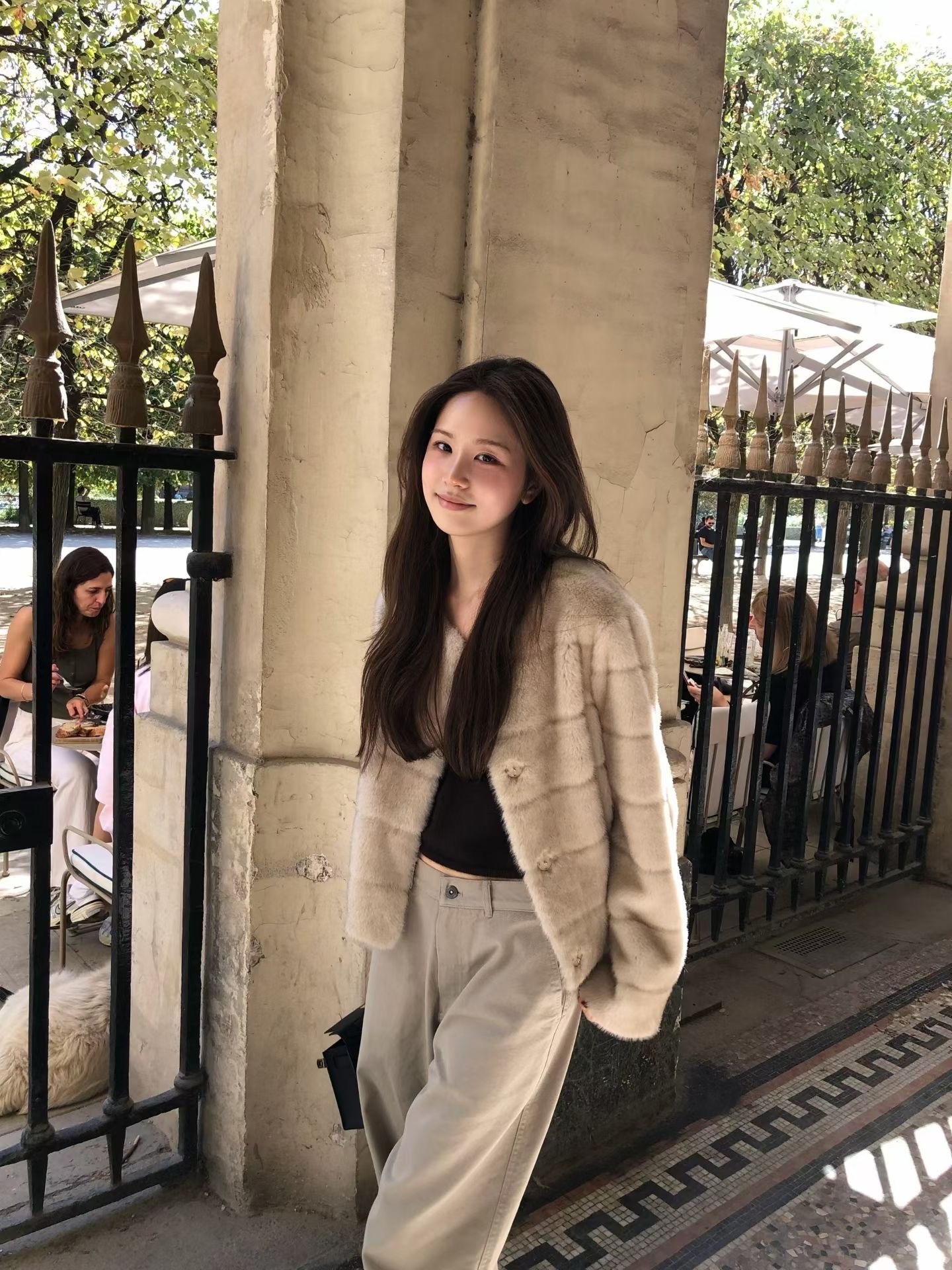 OU2605 Sage Mink Fur Jacket