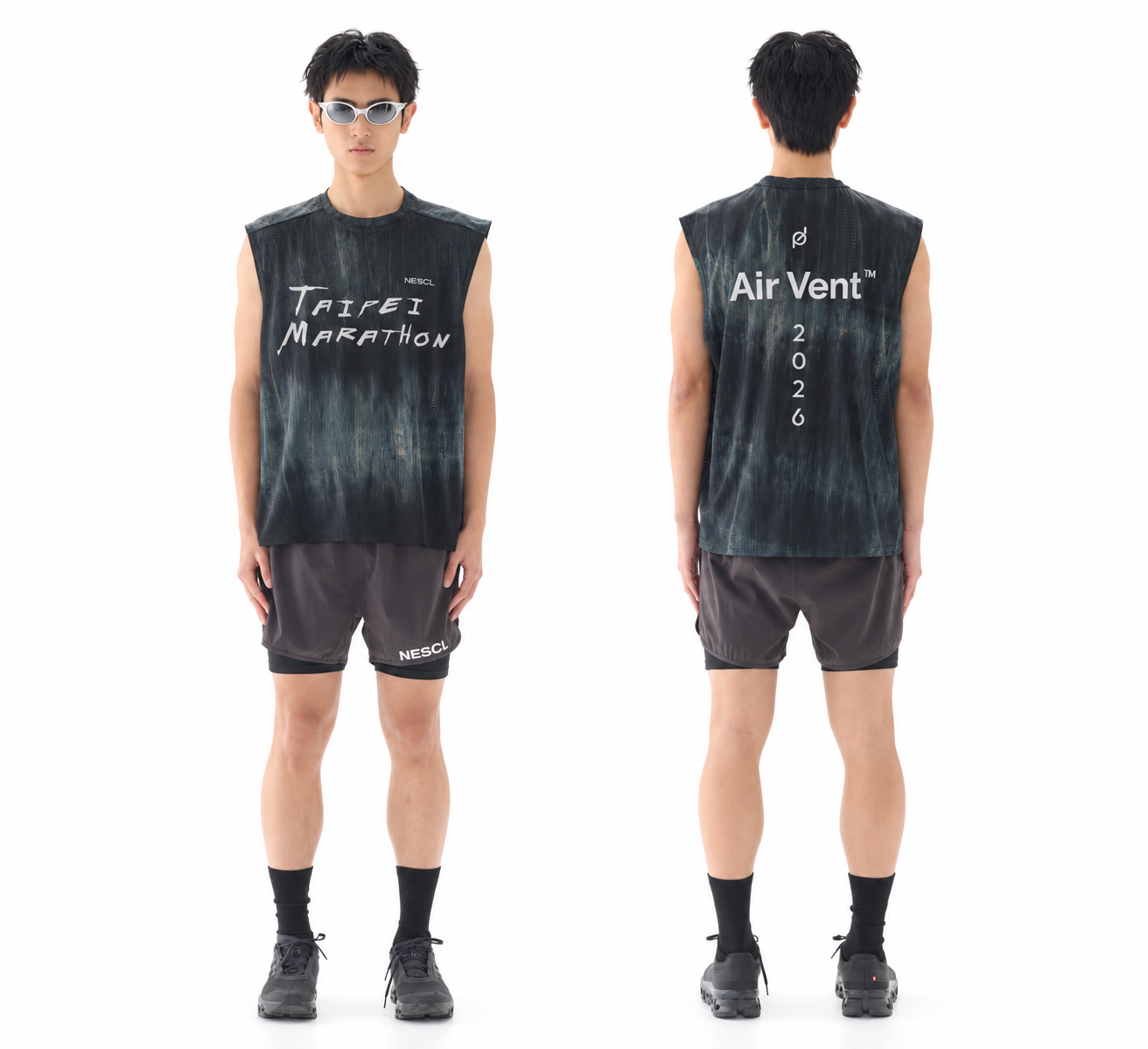 NESCL x Planedo Taipei Marathon 限定版正反面穿搭示意
