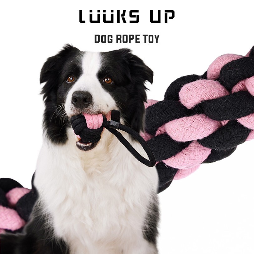 Luuks up - Dog rope toy 8cm (Pink & Black)