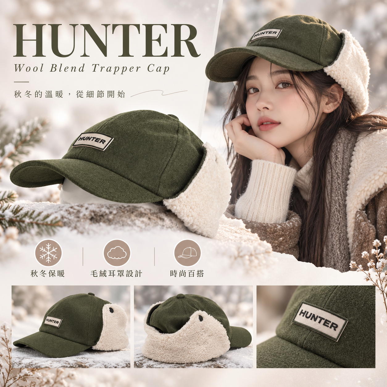 【預購】HUNTER N101455 護耳棒球帽
