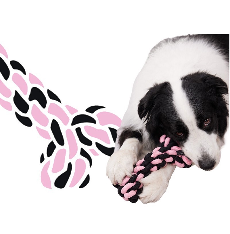 Luuks up - Dog bone rope toy 19cm (Pink & Black)
