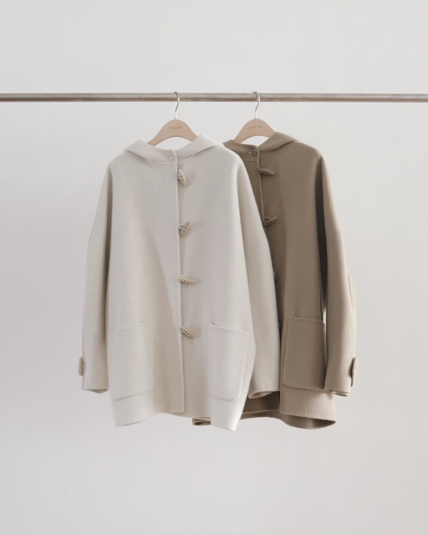 OU2606 HD Hoodie cashmere duffle coat