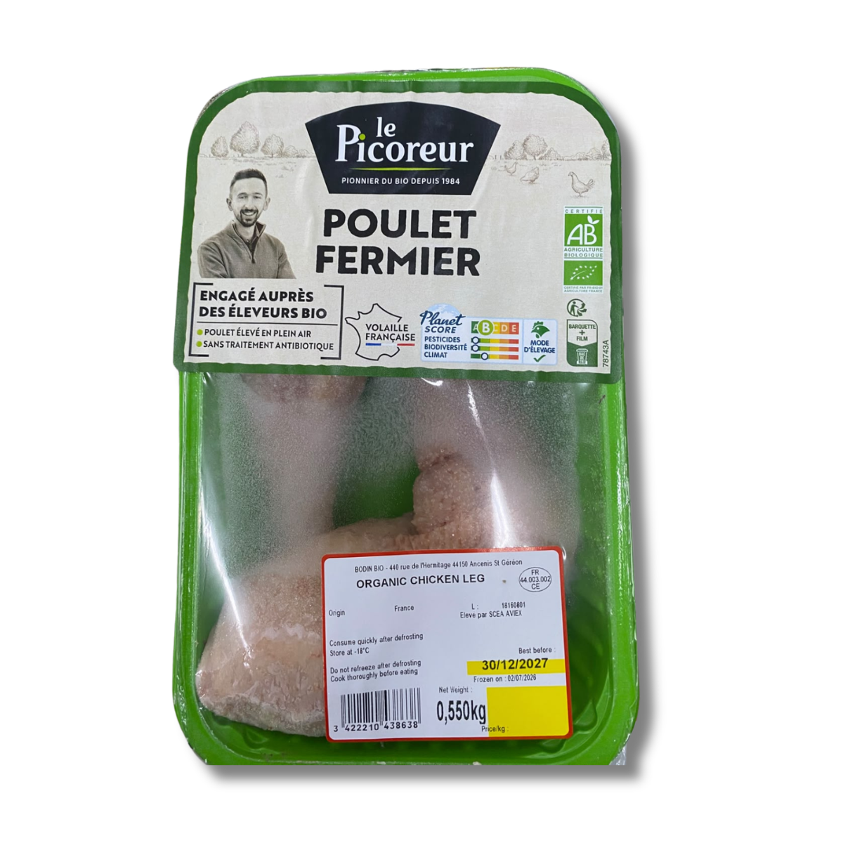 French Organic Chicken Leg (/pack)