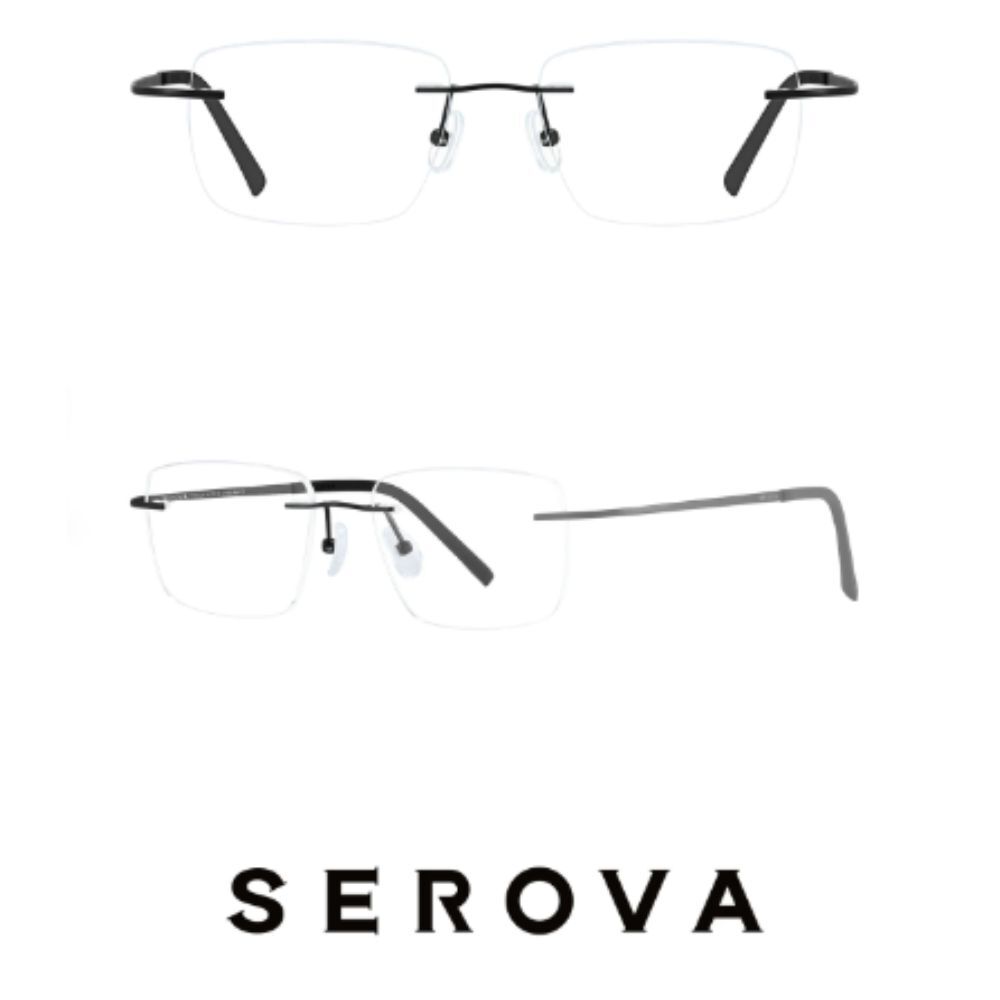【SEROVA】SP1382 C16 無框光學眼鏡♦黑