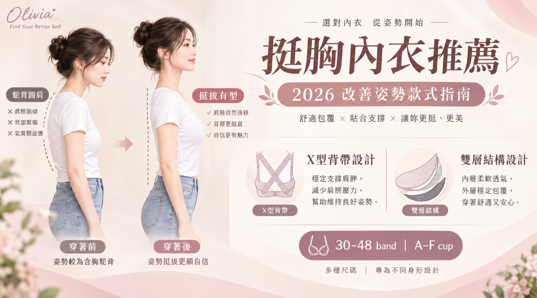 挺胸內衣推薦:2026年改善姿態款式選購指南