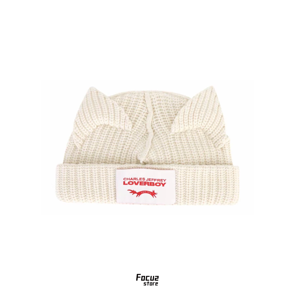 【Focus Store】預購 Charles Jeffrey LOVERBOY Chunky Ears Beanie "Beige" 米白 毛帽