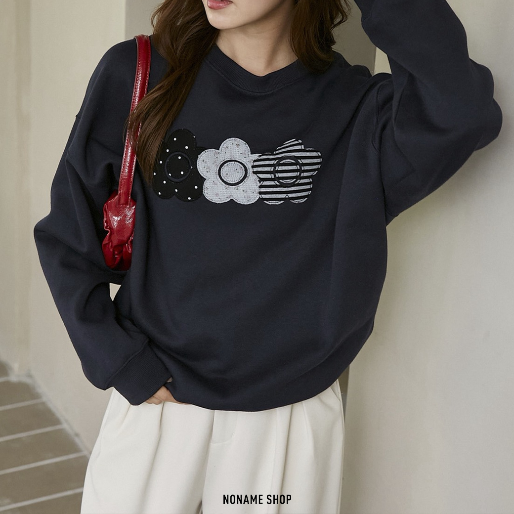 MARY QUANT × PUBLUX 聯名 抓絨 花花 花朵 大學T 四色 (女款)