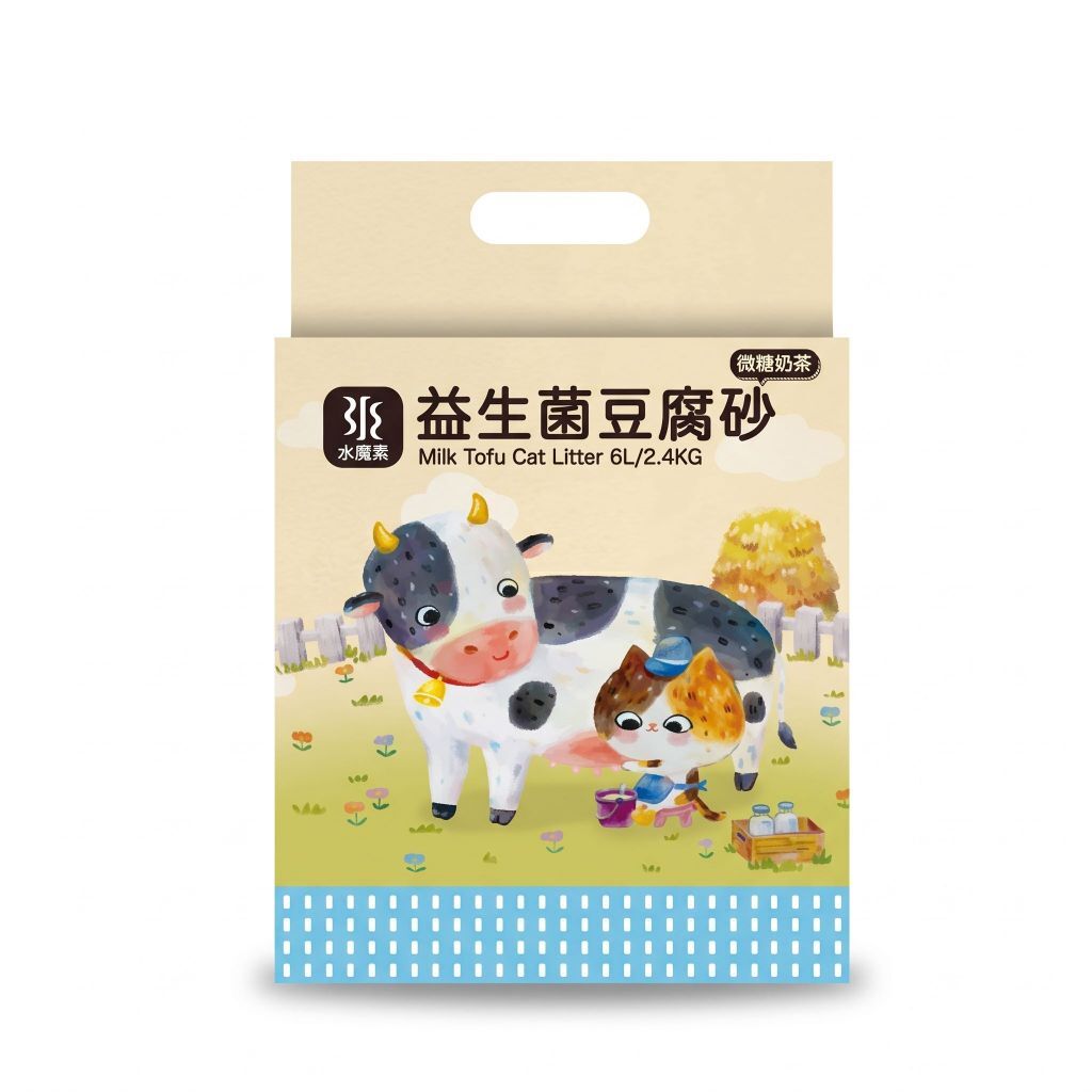 水魔素｜益生菌豆腐砂奶香版 1.5mm 2.4kg【除臭加強x超強凝結】