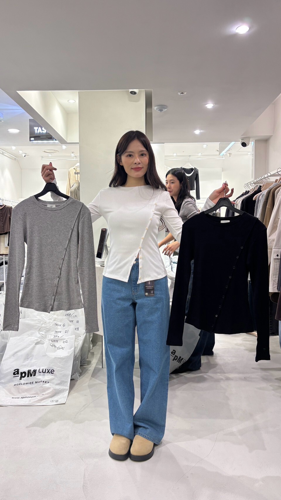 TT7244 斜扣棉質上衣