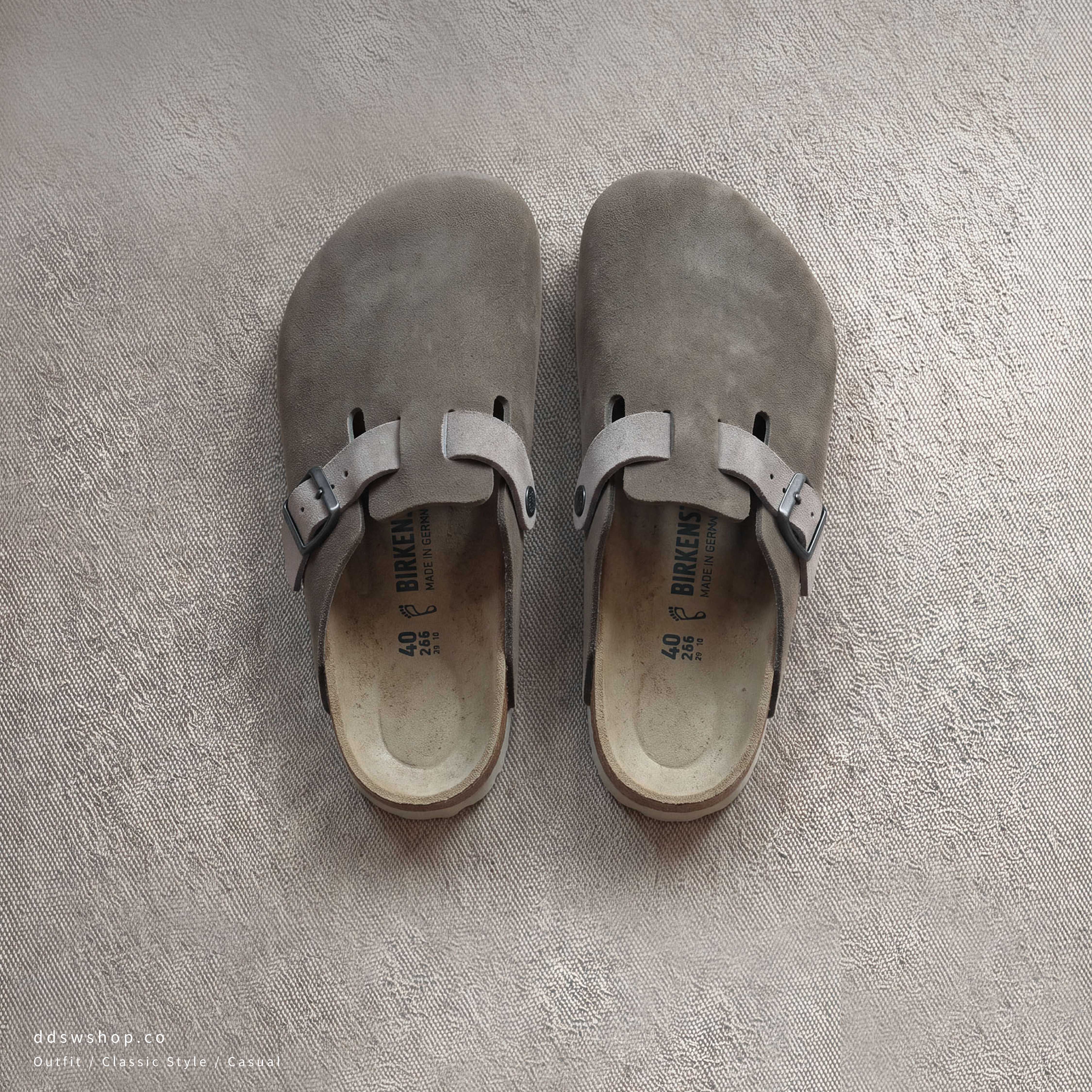 "現貨" Birkenstock Boston suede clogs "Concrete Gray"