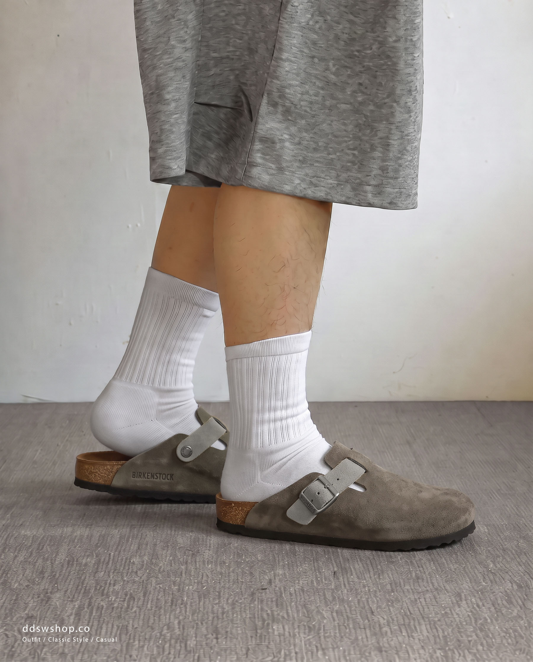 "現貨" Birkenstock Boston suede clogs "Concrete Gray"