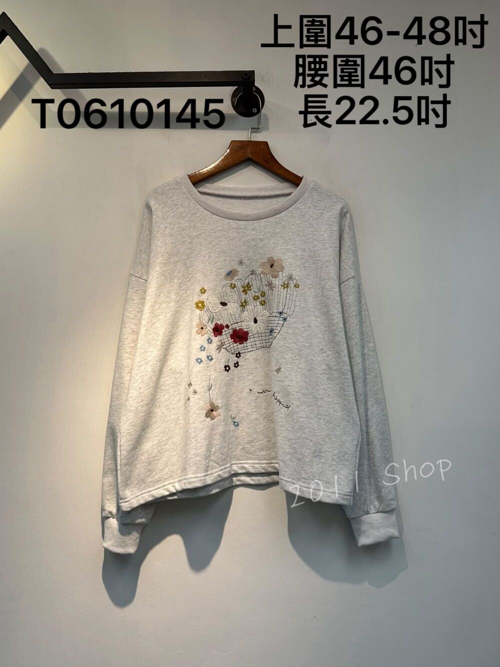出口日本刺繡花籃圖案TOP  上圍46-48吋 腰圍46吋 長22.5吋  T0610145