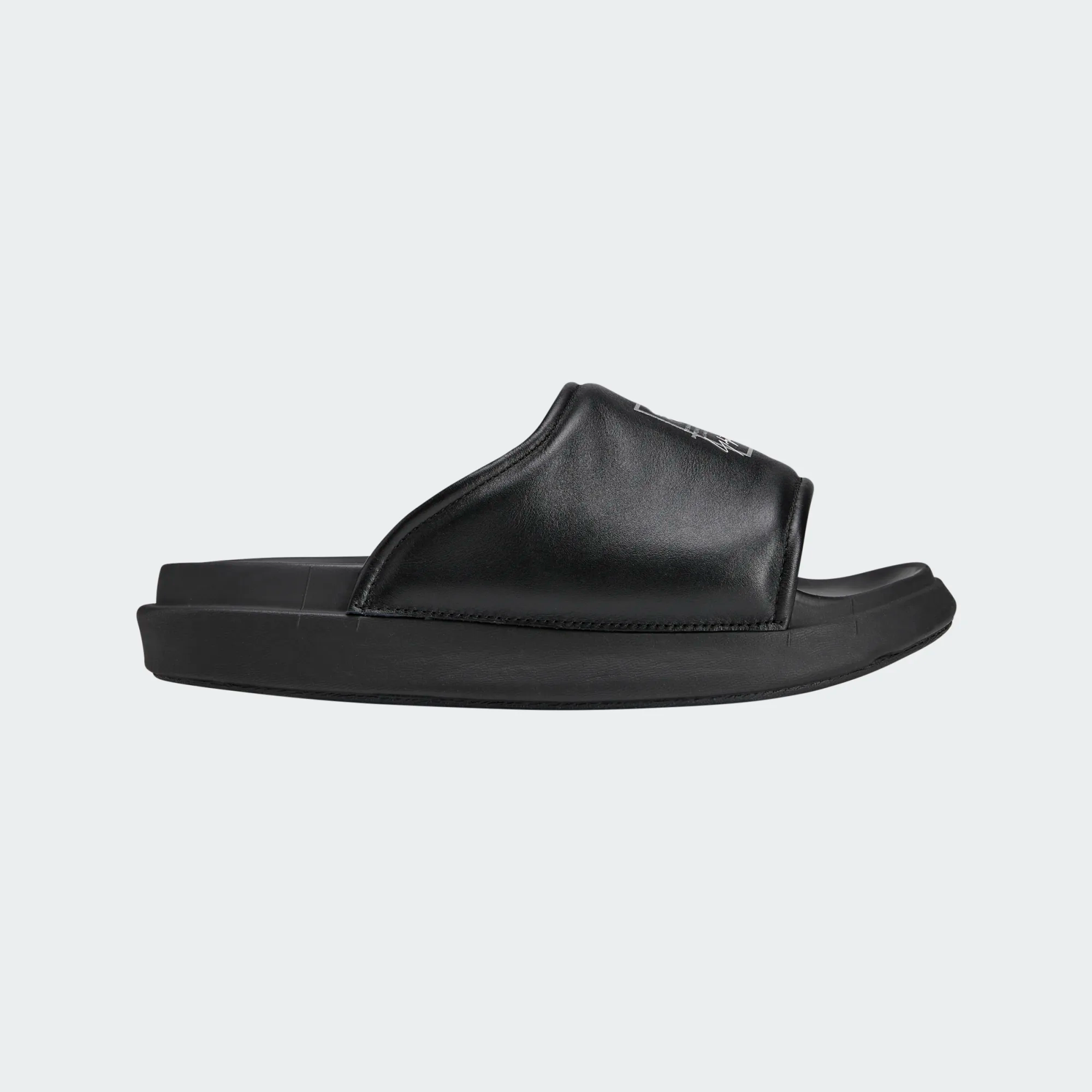 【 Y-3 SLIDE 頂級拖鞋 - 皮革黑 】