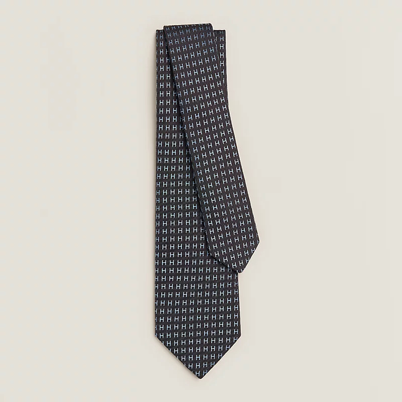 HERMES Faconnee H Bicolore tie Thalassa / Bleu NO.71