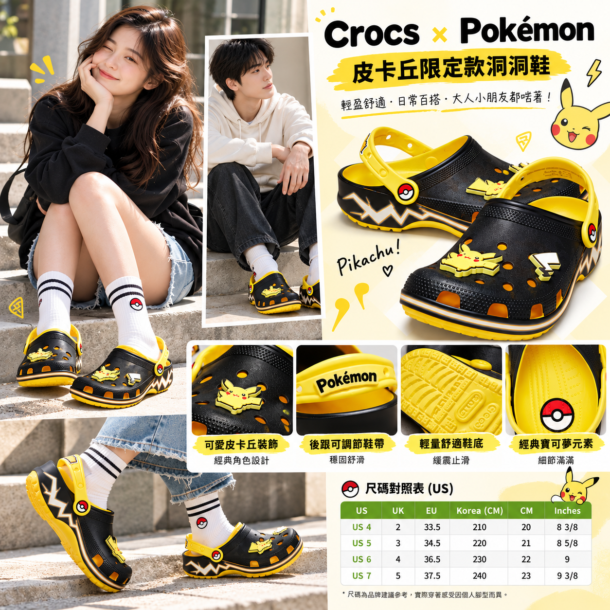 【預購】Crocs N101403 成人款寶可夢洞洞鞋
