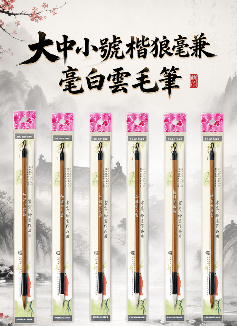 大中小楷號狼毫兼毫白雲毛筆 HN2714