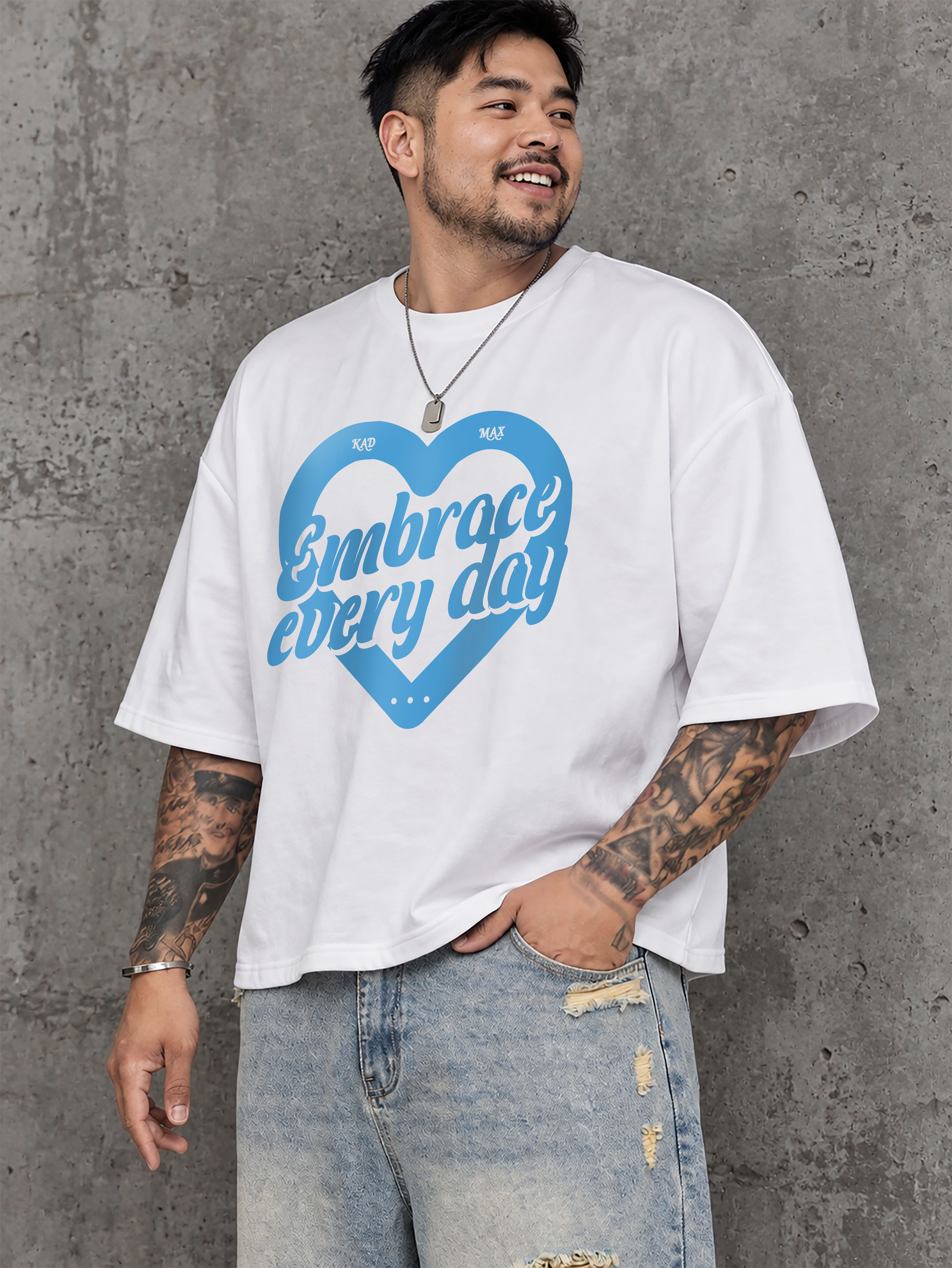 KADMAX大尺碼 - Embrace every day短袖TEE〈KMSS2637〉