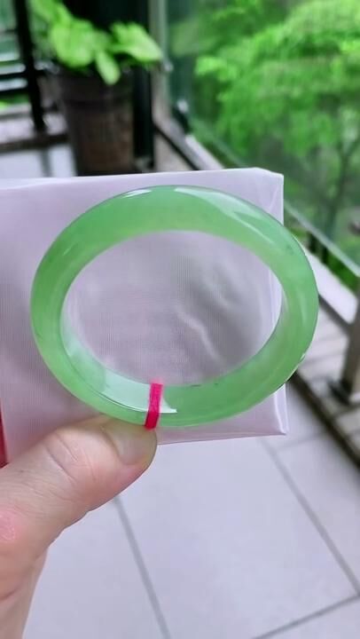 冰起膠晴水綠正圈翡翠手鐲,天然翡翠A玉, 緬甸玉, Jade, Jadeite