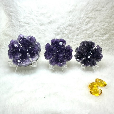 (B) 巴西紫晶四葉草 (中) (47×47×12mm) (隨機發貨) - 水晶 #A2 #2110SA