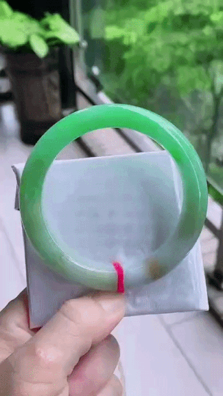 104247 62mm冰潤黃加綠正圈翡翠手鐲 (60-62)