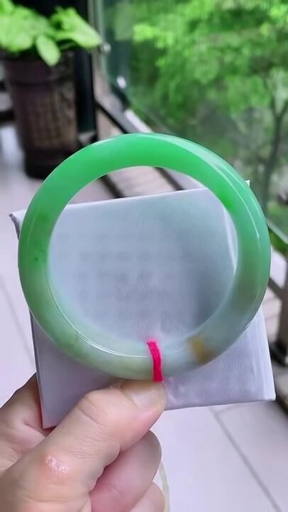 冰潤黃加綠正圈翡翠手鐲,天然翡翠A玉, 緬甸玉, Jade, Jadeite
