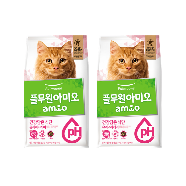 Amio 韓國Q10健康機能貓糧 尿道健康配方 1kg裝 x 2袋 (200g x 10袋)