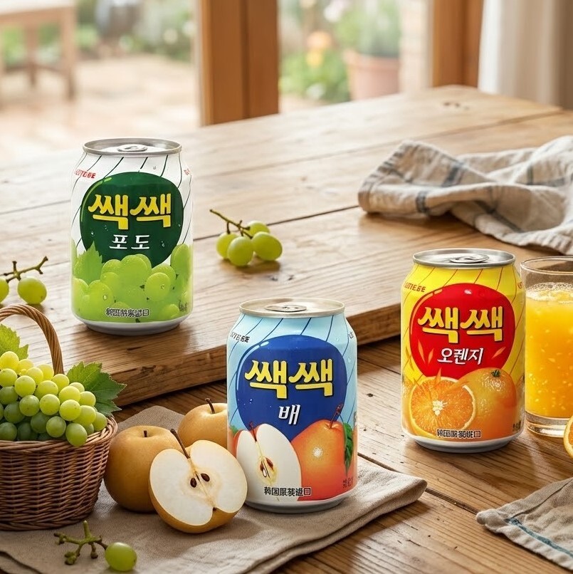 韓國 小鋁罐果汁 238ml 葡萄 橘子 水梨