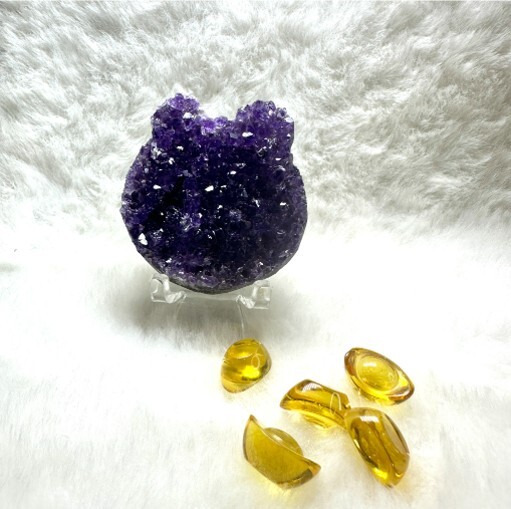 (G) 巴西紫晶兔頭 (中) (46×46×12mm) (隨機發貨) - 水晶 #A7 #2110SA