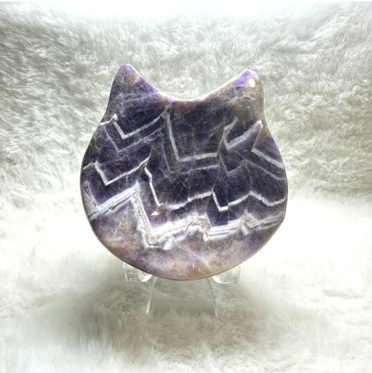 (I) 巴西夢幻紫水晶貓頭碟 (76×83×25mm) (隨機發貨) - 水晶 #A9 #2110SA