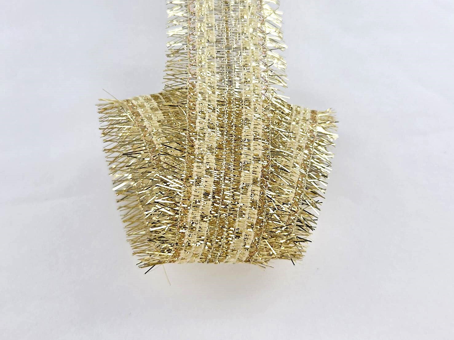 毛羽邊金蔥格紋針織帶/45mm