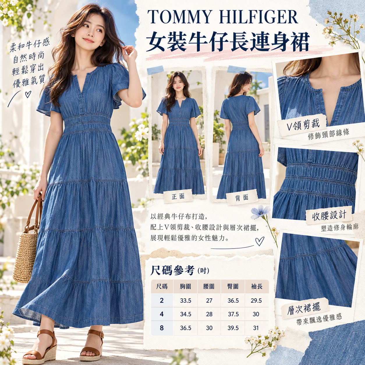 【預購】TOMMY HILFIGER N101422 女裝連身裙 (藍色)
